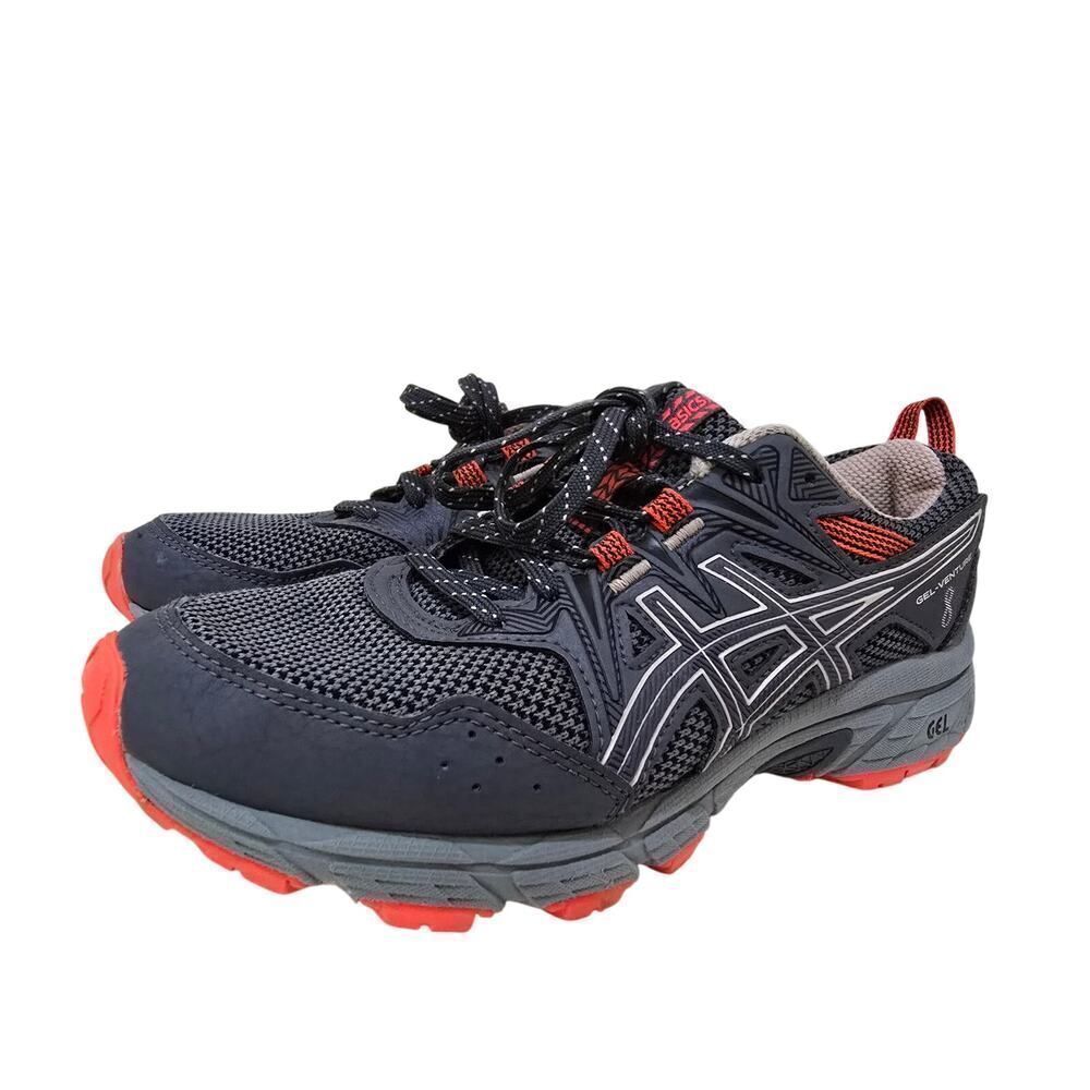 ASICS Womens Gel Venture Running Shoes Gray Orange Active Sneakers Size 6.5
